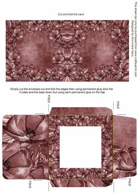 Floral Edger Plum Midi Card and Envelope Sheet