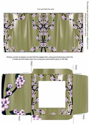 Blossom Edge Moss Midi Card and Envelope
