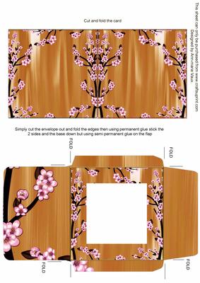 Blossom Edge Orange Midi Card and Envelope