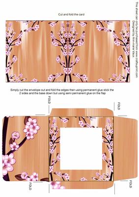 Blossom Edge Pink Midi Card and Envelope