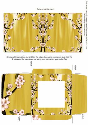 Blossom Edge Yellow Midi Card and Envelope
