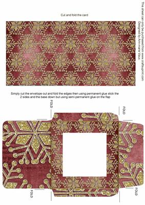Gold Flake Pink Teal Midi Card and Envelope Sheet