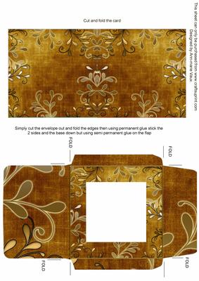 Gold Swirl Dark Gold Midi Card and Envelope Sheet