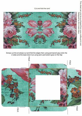 Mega Roses Turq Midi Card and Envelope Sheet