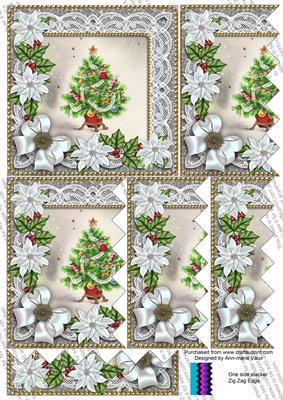 Elegant Tree Ice Poinsettia 5in Zig Zag One Side Stacker