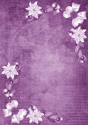 Lilac White Poinsettia Corners A4 Backing Paper