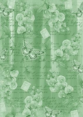 Mint Green White Poinsettia Corners A4 Backing Paper