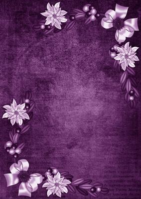 Purple White Poinsettia Corners A4 Backing Paper