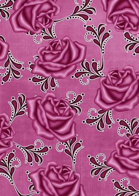 Cerise Rose Swirls A4 Backing Paper