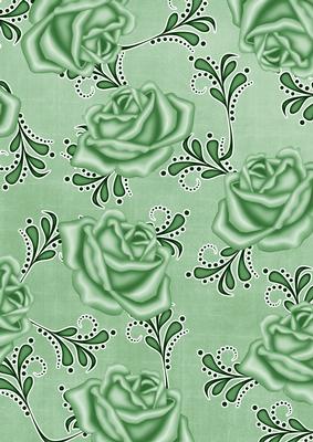 Mid Green Rose Swirls A4 Backing Paper