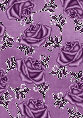 Purple Rose Swirls A4 Backing Paper