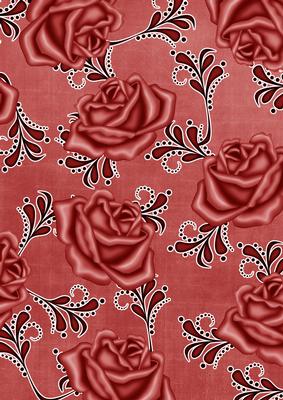 Dark Red Rose Swirls A4 Backing Paper