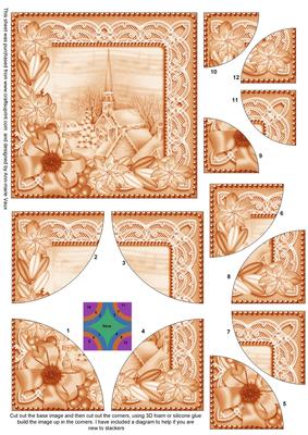 Church Village Orange Tone 5in Quad Round Corner Stacker