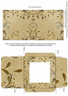 Gold Swirl Natural Linen Midi Card and Envelope Sheet