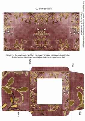 Gold Swirl Plum Midi Card and Envelope Sheet