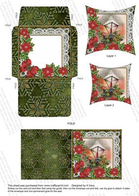 Green Lantern Poinsettia Mini Card Envelope Pointy Stacker