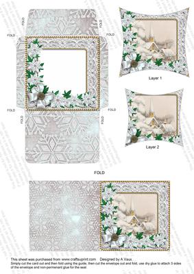Ice Church Poinsettia Mini Card Envelope Pointy Stacker