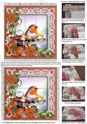 Robin 1 Orange Poinsettia Red 5inch 3D Paper Weaving S