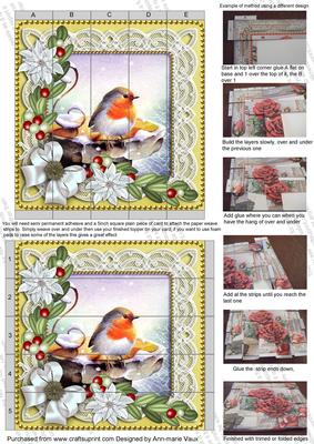 Robin Ice Poinsettia Lemon 5inch 3D Paper Weaving Sheet