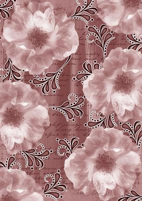 Dusky Pink Blossom Swirl Painted A4 Backing Paper