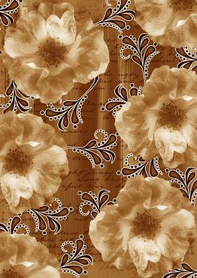 Vintage Tea Blossom Swirl Painted A4 Backing Paper