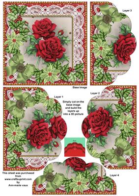 Christmas Roses Poinsettia 5in Scallop Bottom Stacker