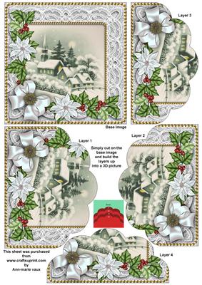 Dream Church Ice Poinsettia 5in Scallop Bottom Stacker