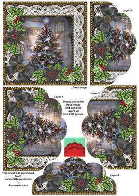My Tree Black Poinsettia 5in Scallop Bottom Stacker