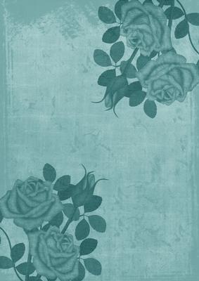 Dusky Teal Old Rose Corners A4 Backing Paper