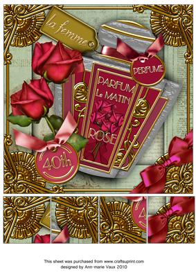 Rose Perfume 40th Birthday 8in Picture Topper