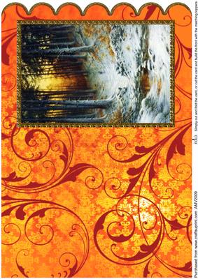 Sunset Winter Walk A5 Scallop Edge Card