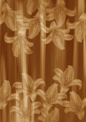 Vintage Tea Painted Lily Sides A4 Backing Paper