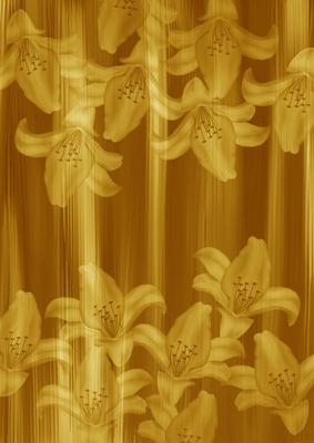 Gold Painted Lily Sides A4 Backing Paper