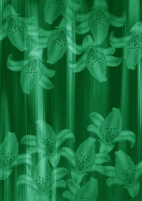 Dark Green Painted Lily Sides A4 Backing Paper