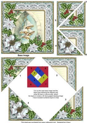 Snowbells Poinsettia 5in Triangle Spiral Stacker