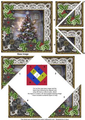 My Tree Black Poinsettia 5in Triangle Spiral Stacker