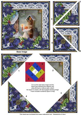 Choirboy Knocking Poinsettia 5in Triangle Spiral Stacker