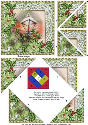 Lantern Green Poinsettia 5in Triangle Spiral Stacker