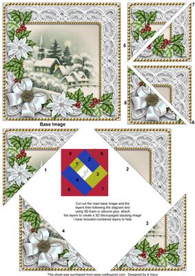 Dream Church Ice Poinsettia 5in Triangle Spiral Stacker
