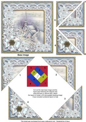 Blue Village Poinsettia 5in Triangle Spiral Stacker