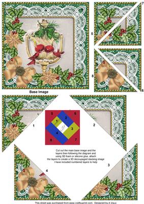 Lovebirds Poinsettia 5in Triangle Spiral Stacker