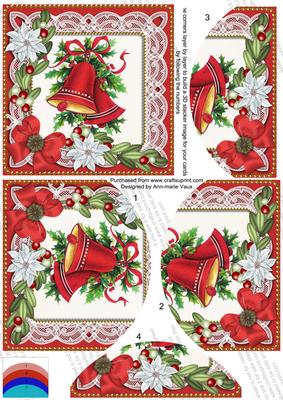 Christmas Bells Poinsettia 5in Round Bottom Stacker
