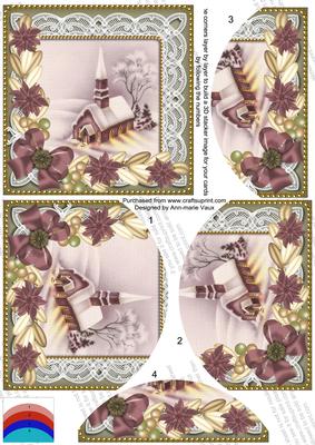 Church Lights Plum Poinsettia 5in Round Bottom Stacker