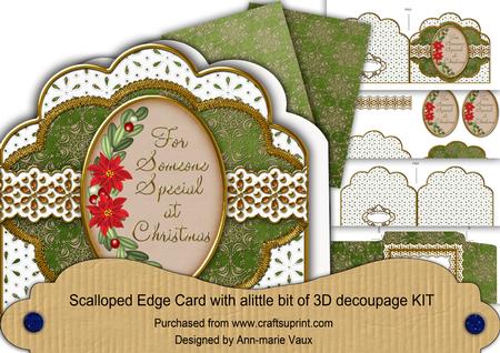 Someone Special Green Anglaise Scallop 3D Decoupage Card Kit