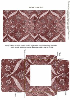 Dusky Pink Entwine Glitter Floral Midi Card Envelope Sheet