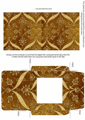 Gold Entwine Glitter Floral Midi Card Envelope Sheet