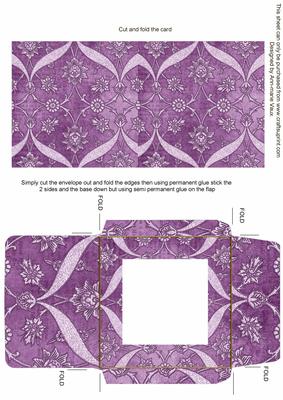 Lilac Entwine Glitter Floral Midi Card Envelope Sheet