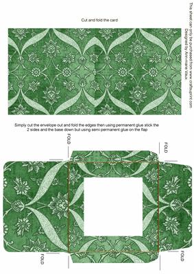 Mid Green Entwine Glitter Floral Midi Card Envelope Sheet