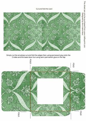 Mint Green Entwine Glitter Floral Midi Card Envelope Sheet