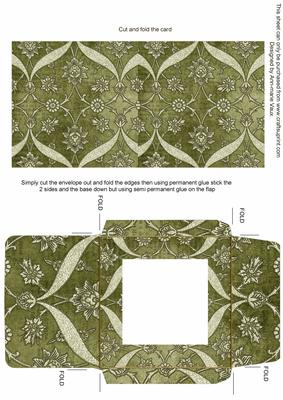Olive Entwine Glitter Floral Midi Card Envelope Sheet